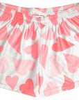 RF-Wear Women's Heart Shorts in White/Pink