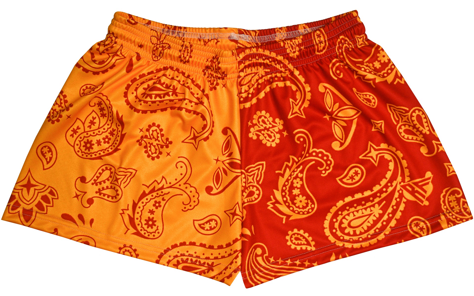 RF Wear Women's Split Paisley Shorts - Red/Gold