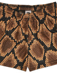 RF-Wear Women's Snakeskin Shorts - Brown