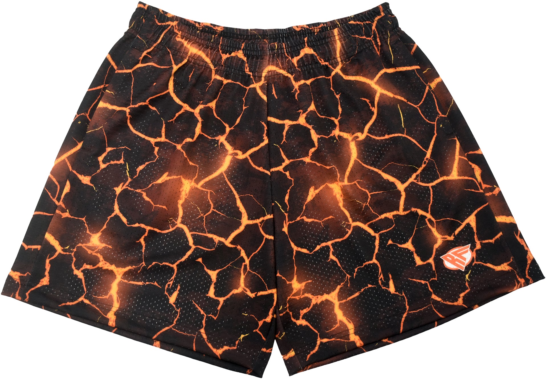 RF Wear Men's Mesh Lava Shorts - Black/Orange