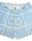 RF Wear Women's Bandana Patchwork Shorts - Sky Blue