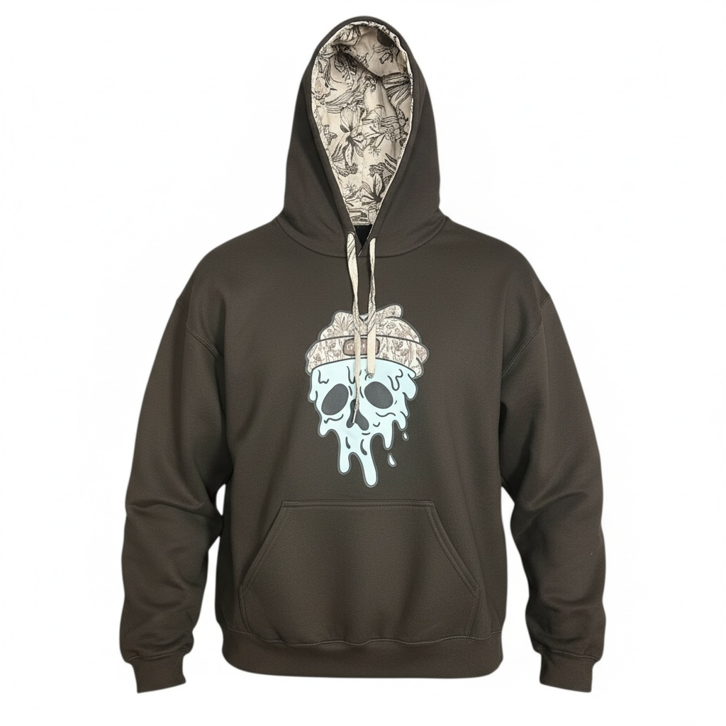 RF-Wear Beanie Skull Hoodie in Brown