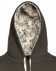 Close-up of RF-Wear Beanie Skull Hoodie in Brown hood lining