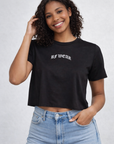 RF-Wear Women's Cropped Flowy Old English T-Shirt
