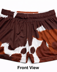 Clearance RF Women's Cow Shorts White/Brown/Tan