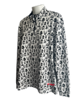 Quarter Zip Horror Faces Top  - White