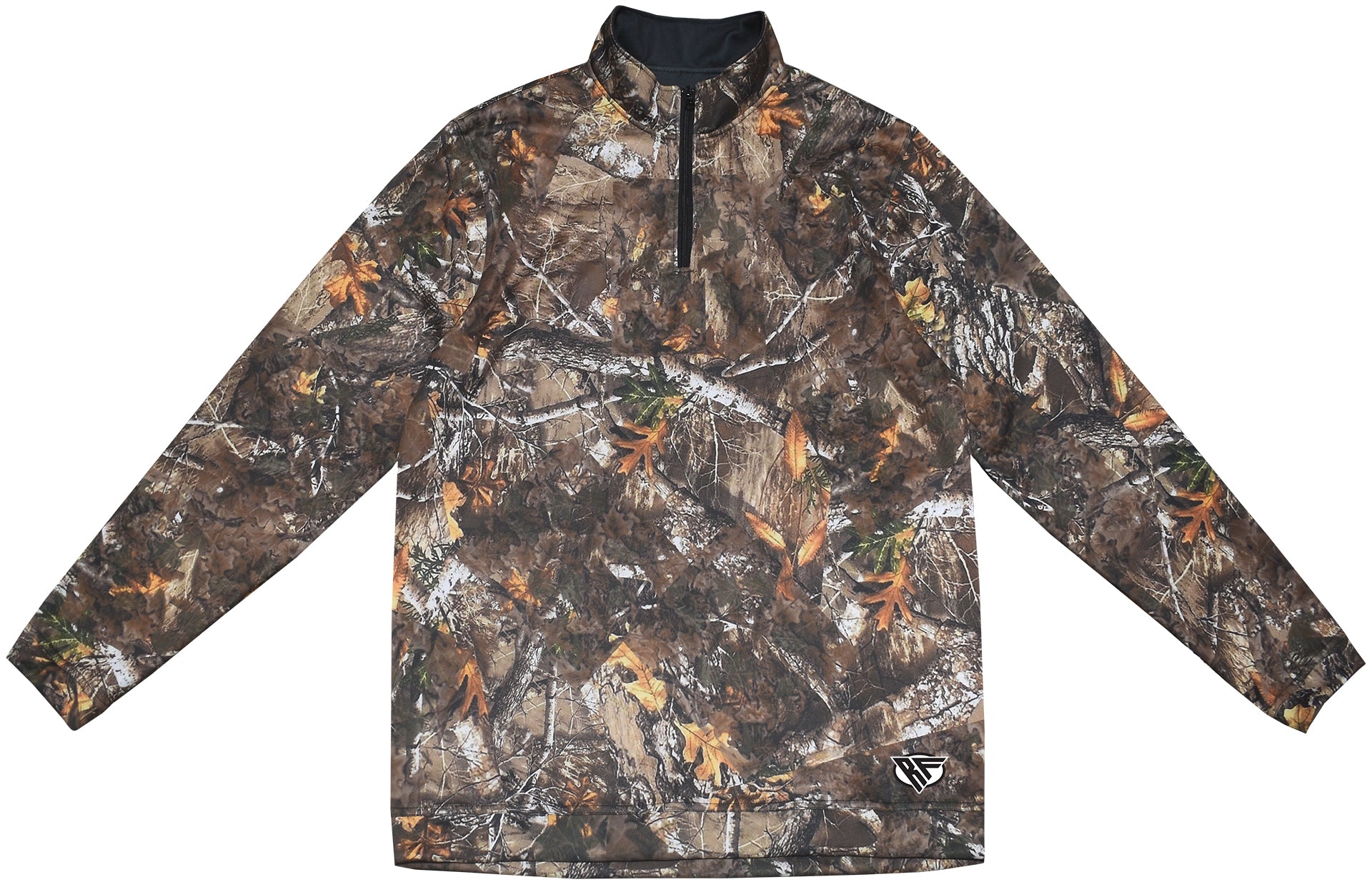 RF Wear Men's Quarter Zip Tree Camo Top - Brown - Front