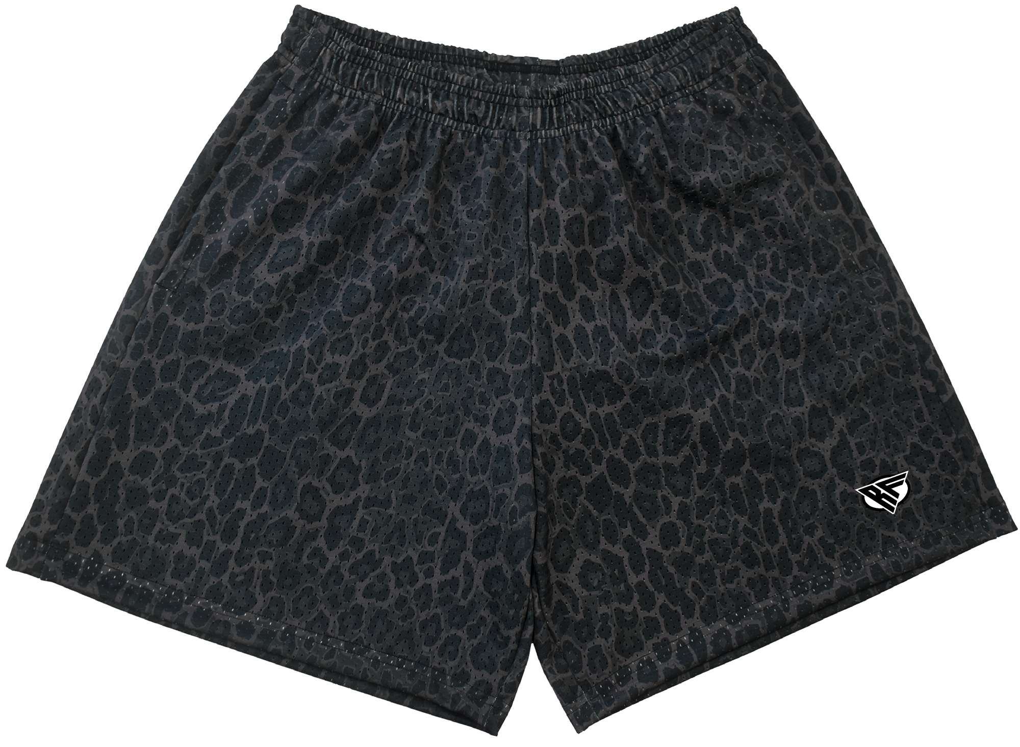 RF-Wear Men's Animal Print Shorts - Leopard in Black