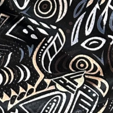 Close-up of RF-Wear Men's Aztec Shorts with RF logo
