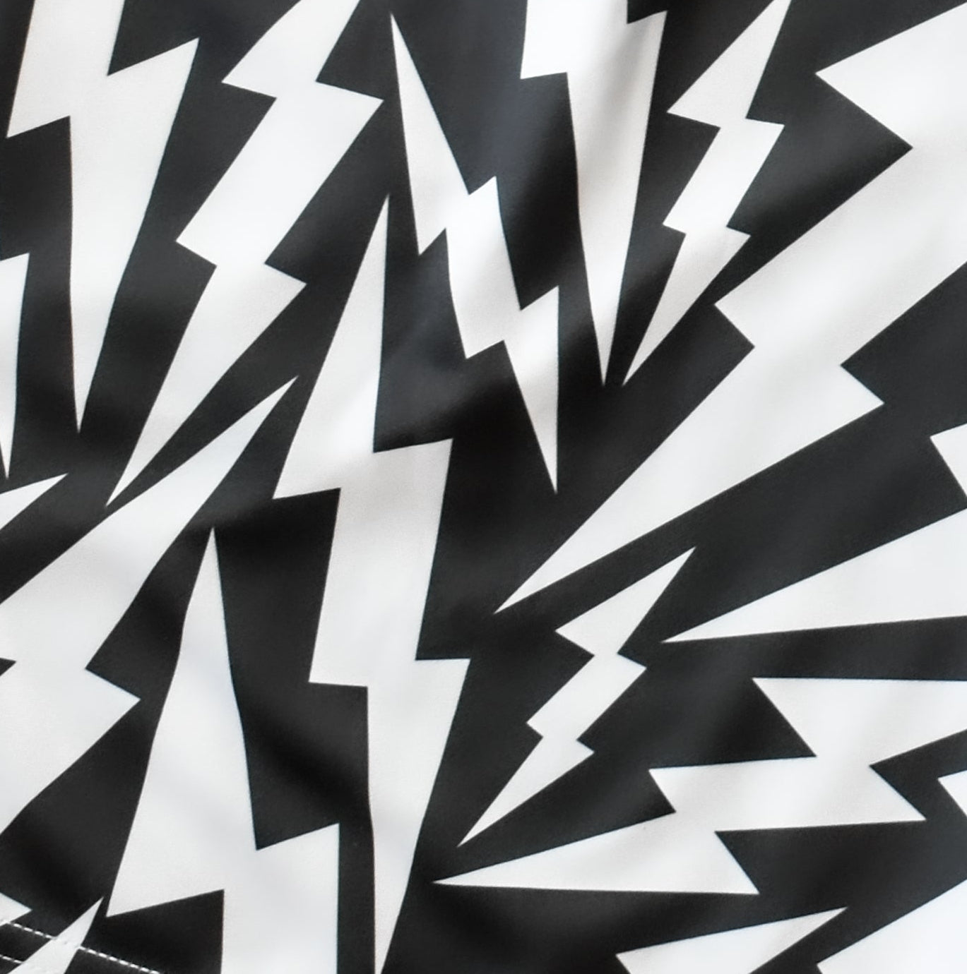 Close-up of RF-Wear Men's Bolt Shorts in Black/White 
