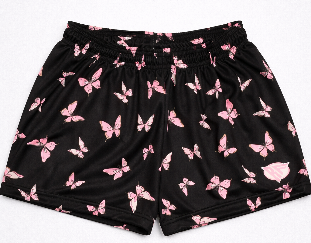 RF-Wear Men's Butterfly Shorts in Blak/Pink
