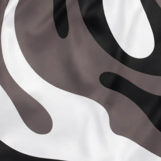 Close-up of RF-Wear Men's Geometric Swirls Shorts in Grey/White/Black