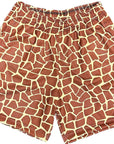 RF-Wear Men's Mesh Animal Print Shorts  - Giraffe - Brown/Yellow