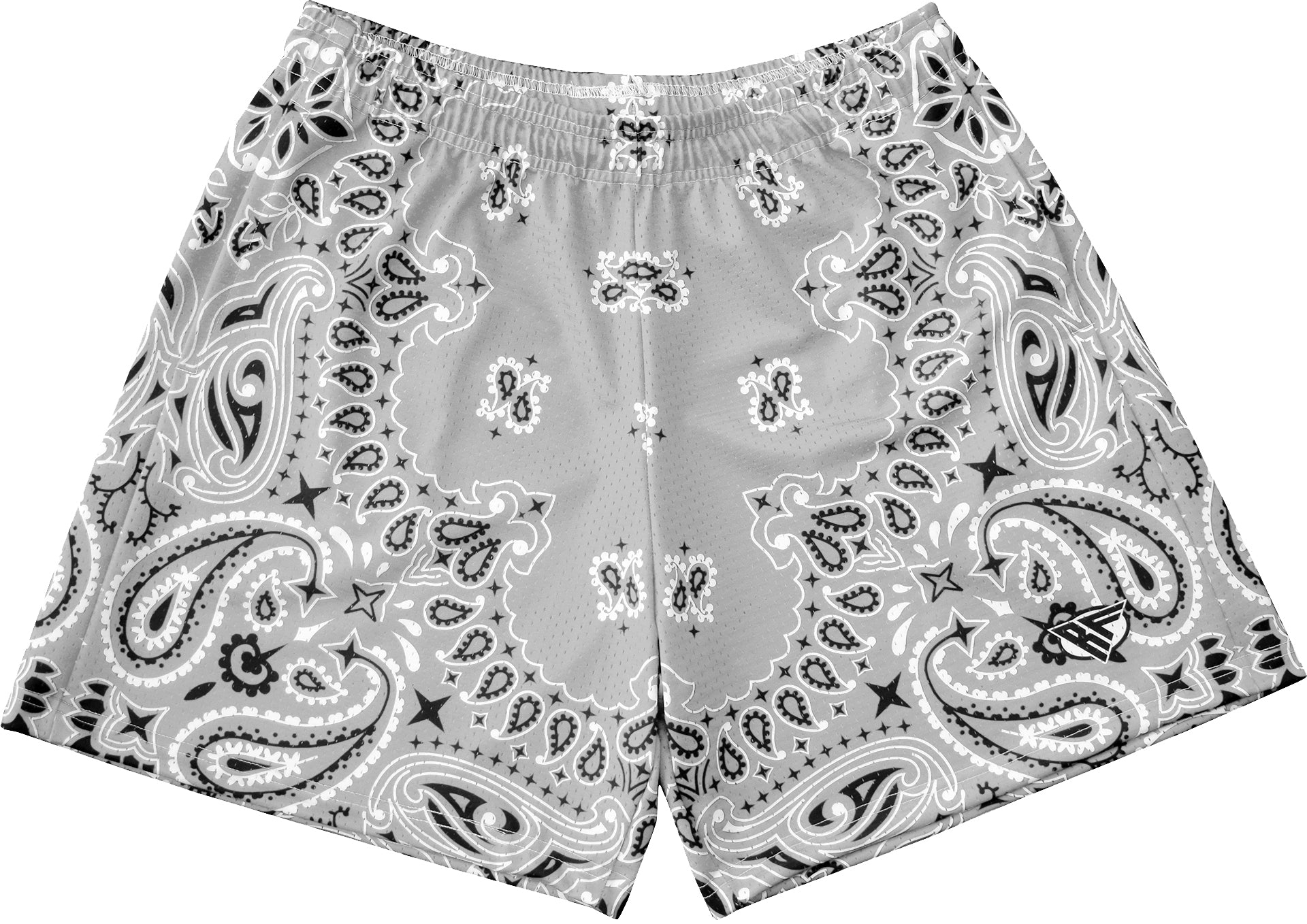 RF-Wear Men's Mesh Bandana Shorts in Grey