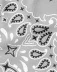 Close-up of RF-wear men's mesh bandana shorts in Grey. 