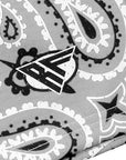 Close-up RF-wear men's mesh bandana shorts in Grey with RF logo 