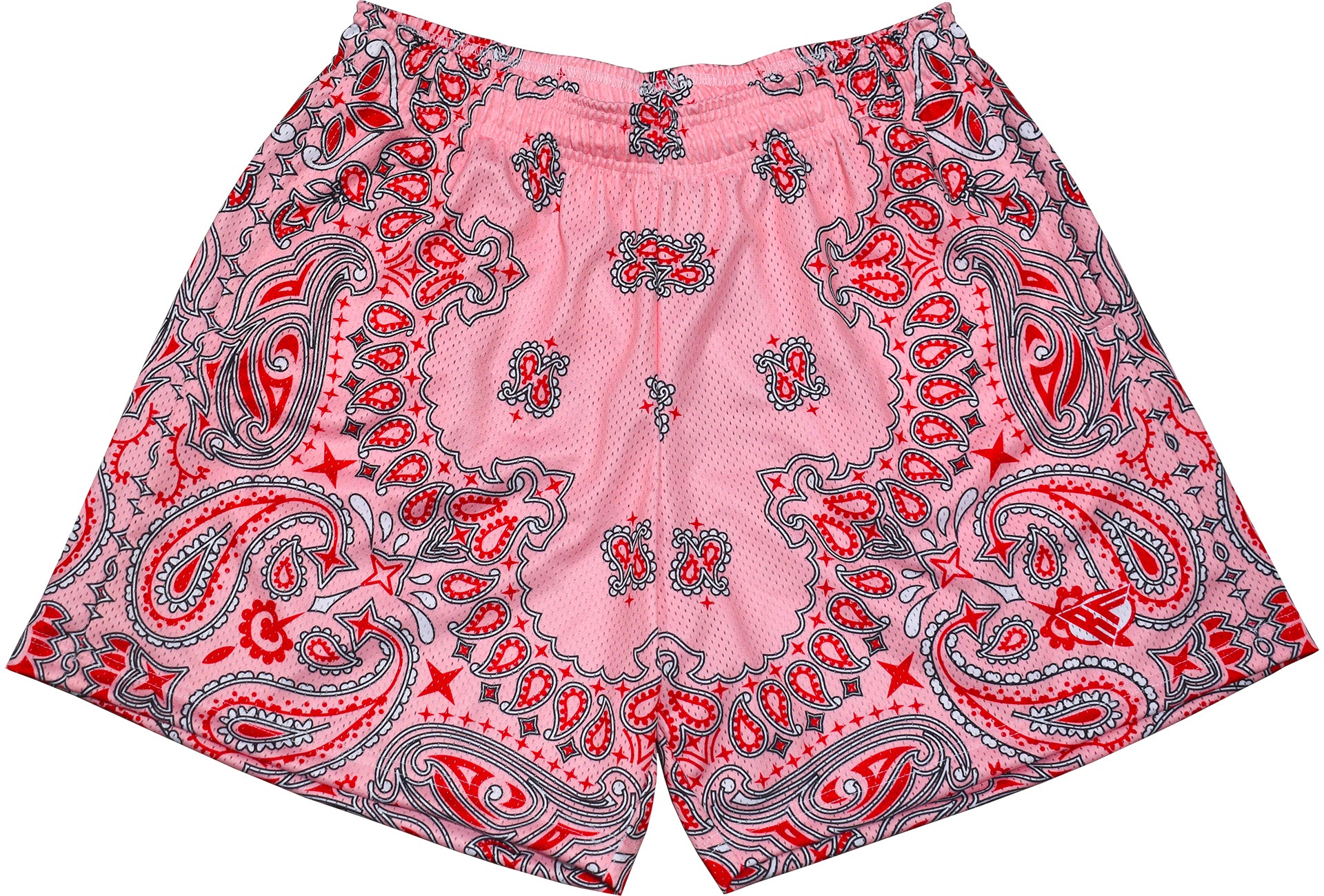 RF-Wear Men's Mesh Bandana Shorts in Pink
