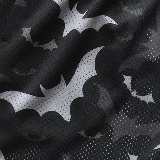 Close-up of RF-Wear Men's Mesh Bats Shorts in Black/Grey