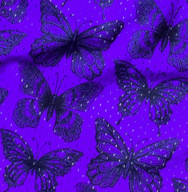 Close-up of RF-Wear Men's Mesh Butterfly Shorts in Purple