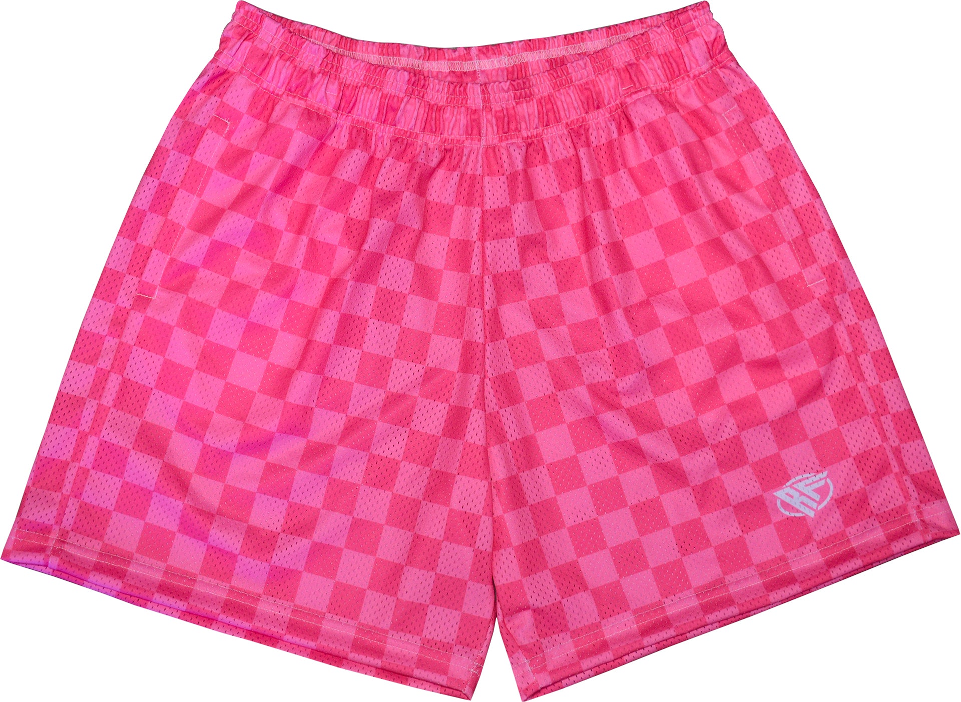 RF-Wear Men's Mesh Checkered Shorts in Fuchsia/Pink