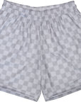 RF-Wear Men's Mesh Checkered Shorts in Grey