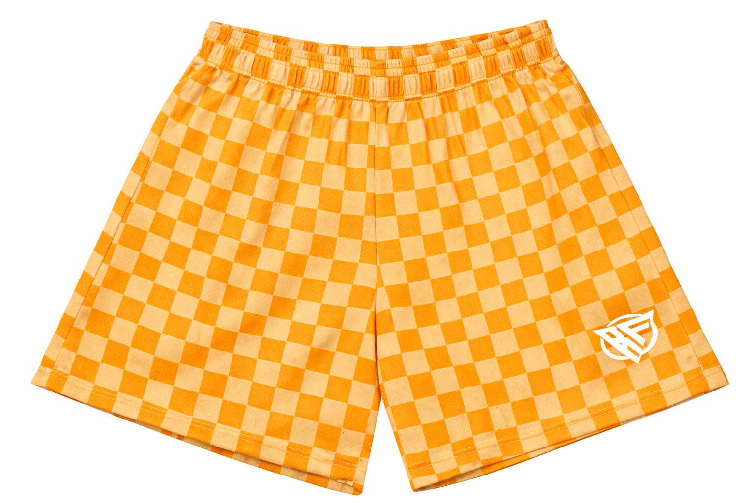 RF-Wear Men's Mesh Checkered Shorts in Peach