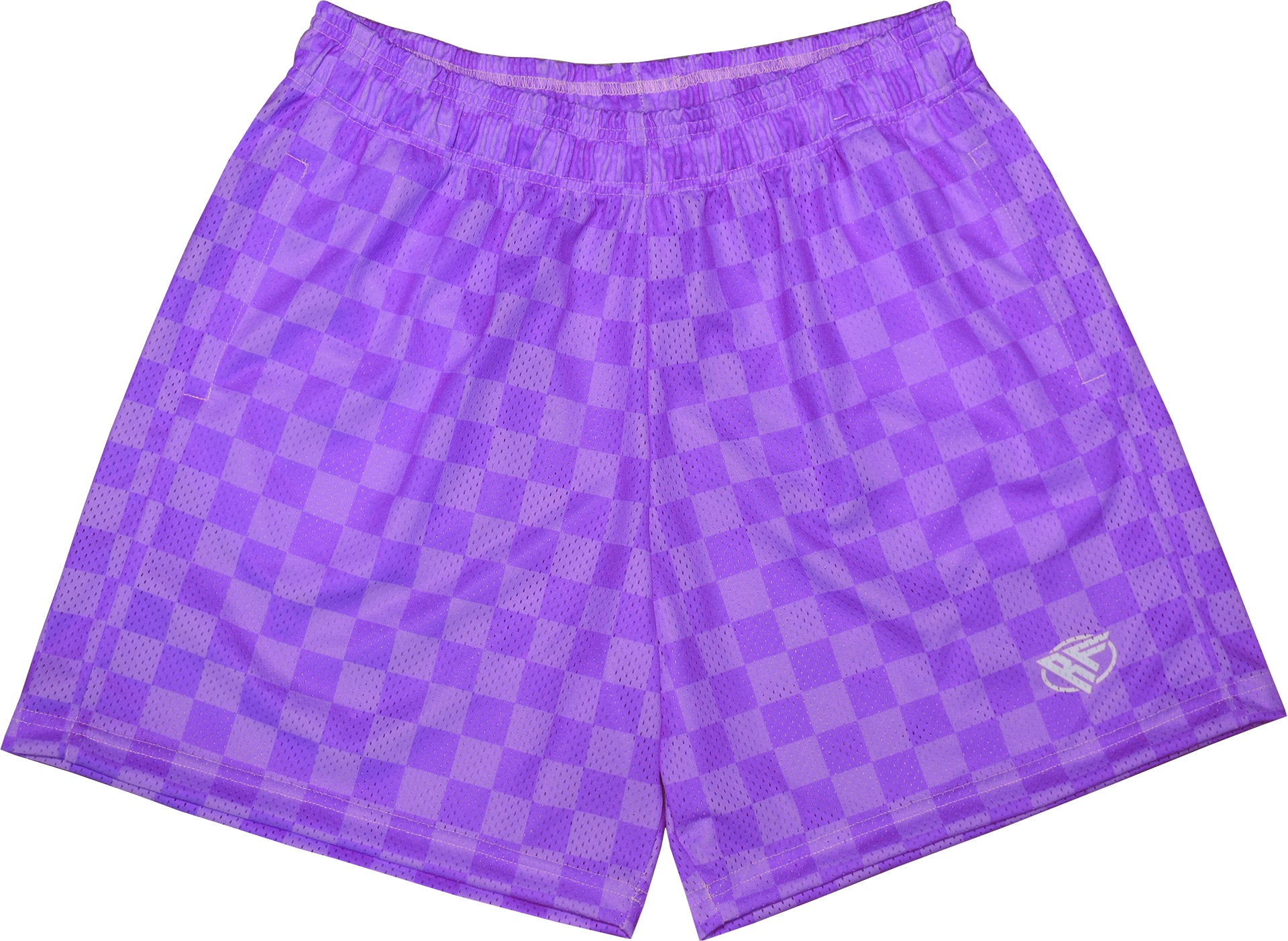 RF-Wear Men's Mesh Checkered Shorts in Purple