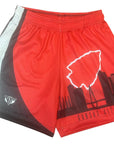 RF-Wear Men's Mesh Kansas City Cityscape Shorts in  Black/Red