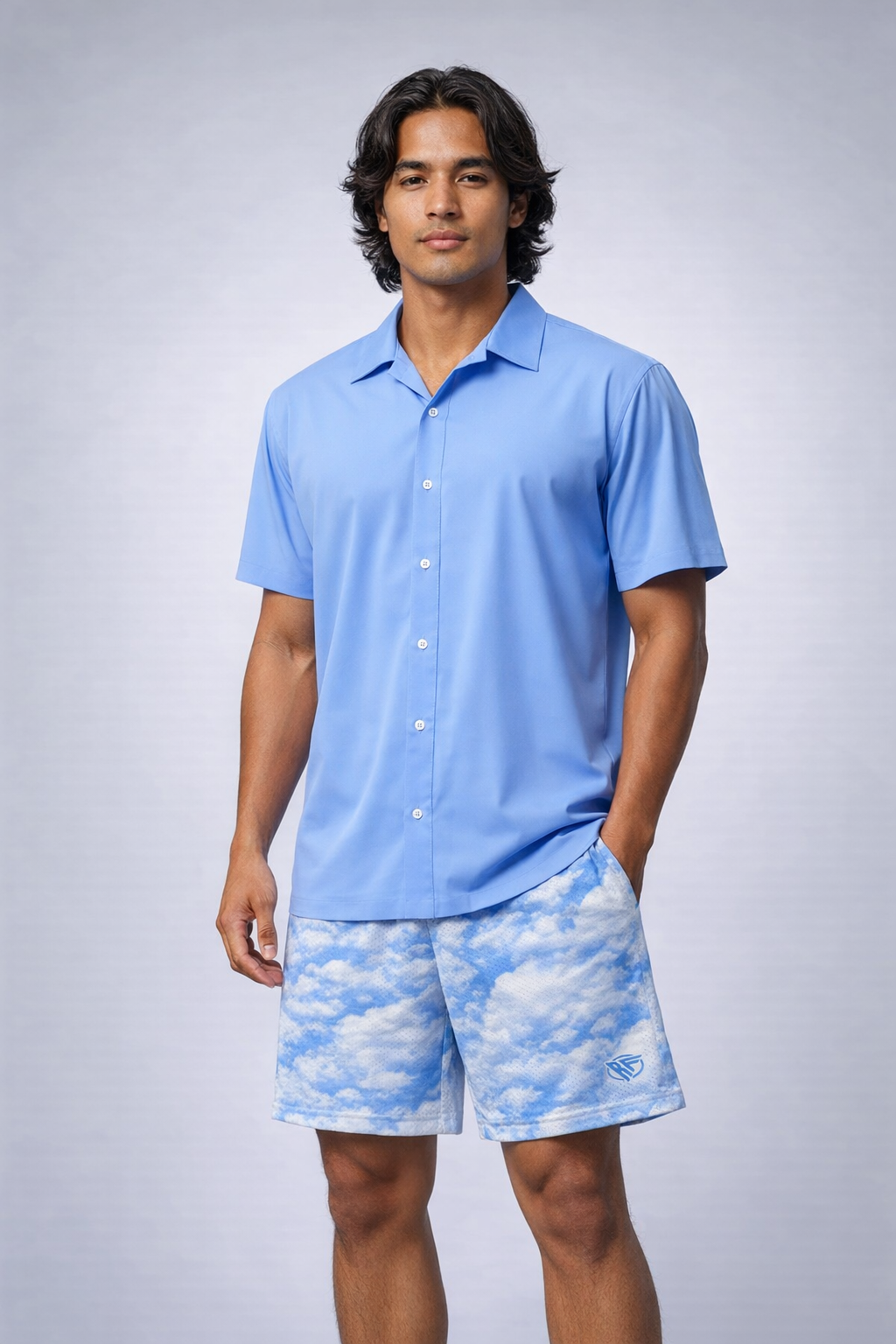 RF-Wear Men's Mesh Cloud Shorts in Blue