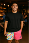 RF Wear Men's Mesh Split Convo Heart Shorts Pink0Multicolor - Model Front View