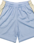 RF-Wear Men's Mesh Cream Stripe V-Cut Shorts in Blue 