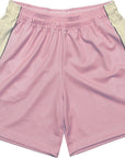 RF-Wear Men's Mesh Cream Stripe V-Cut Shorts in Pink