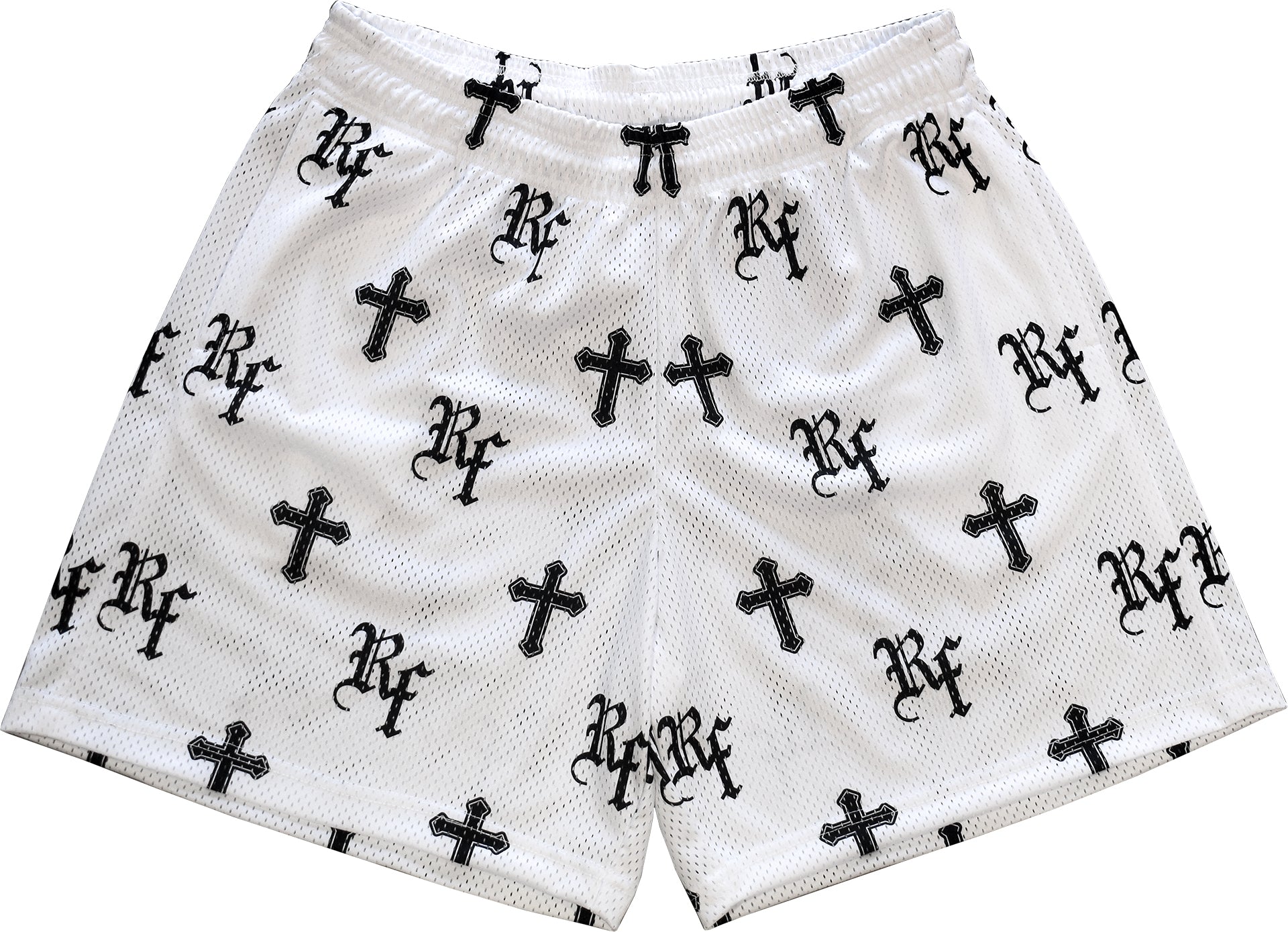 RF-Wear Men's Mesh Cross Shorts in White