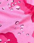 Close-up of RF-Wear Men's Mesh Desert Camo Shorts in Pink