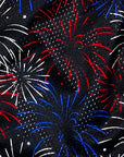 Close-up for RF-Wear Men's Mesh Fireworks Shorts in Black/Red/White/Blue