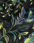 Close-up of RF-Wear Men's Mesh Floral Shorts in Black/Blue/Green/Yellow