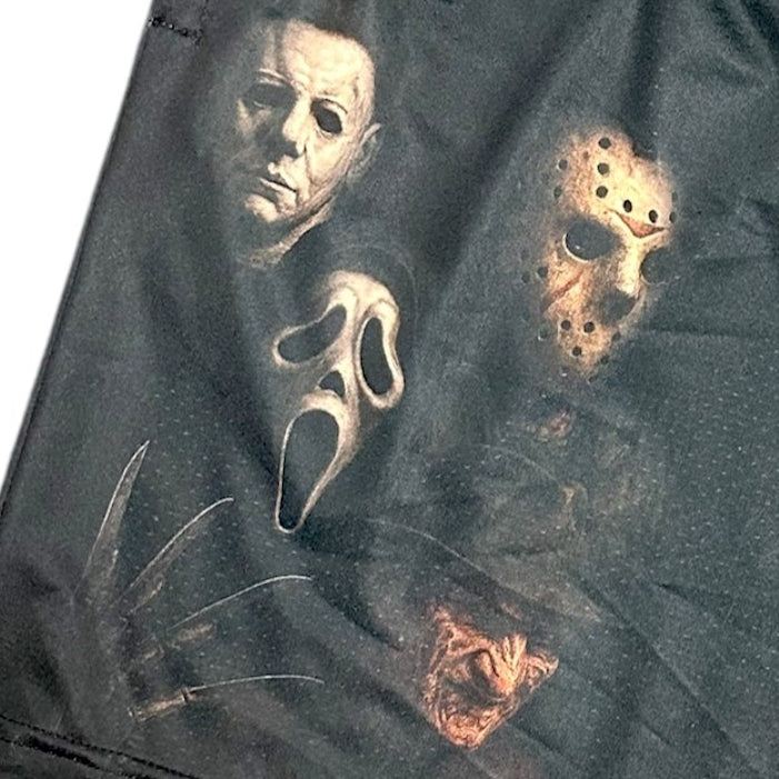 RF Wear Men's Mesh Horror Squad Shorts Black - Close up