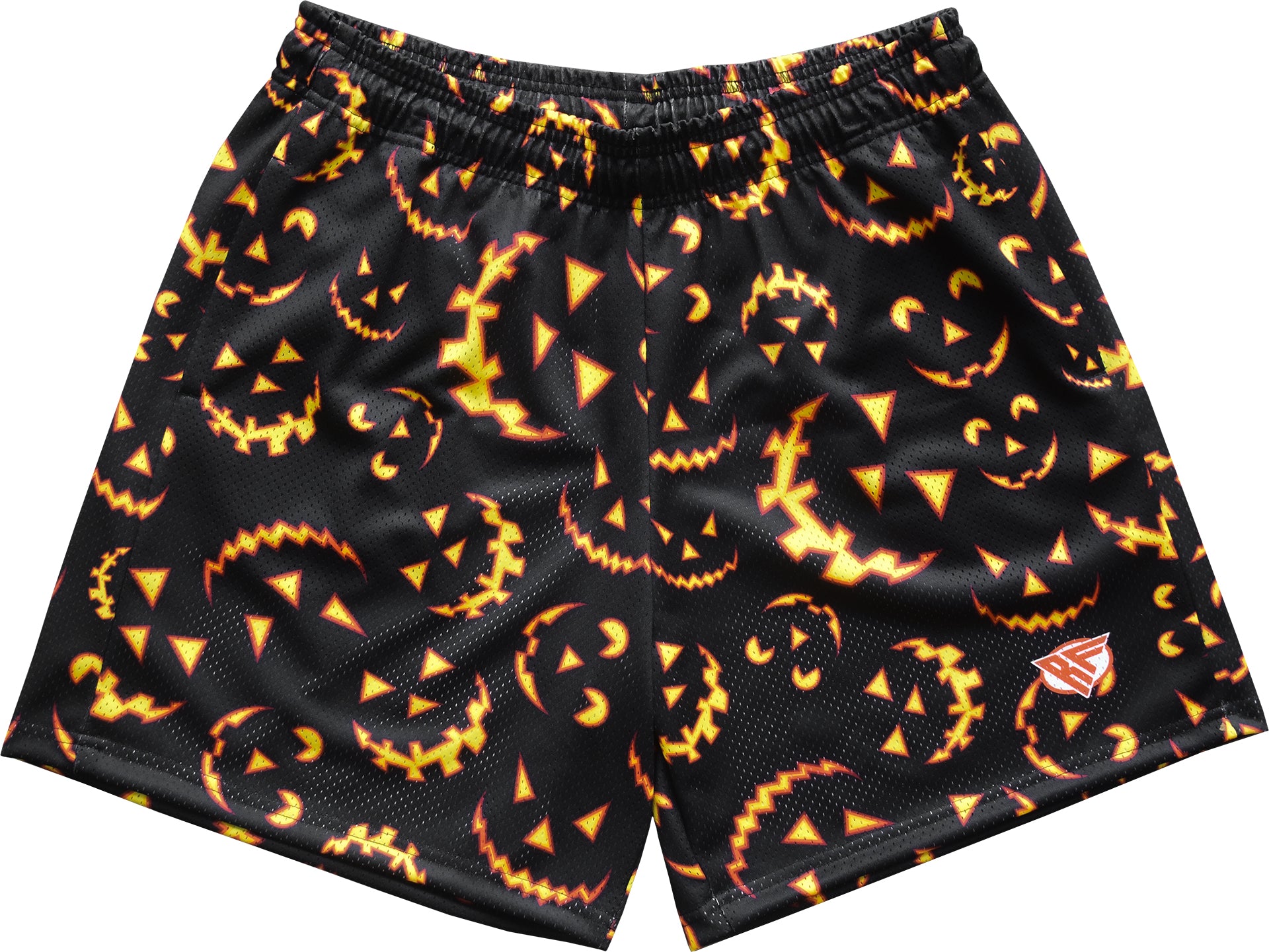RF-Wear Men's Mesh Jack-O-Lantern 2.0 Shorts in Black/Orange