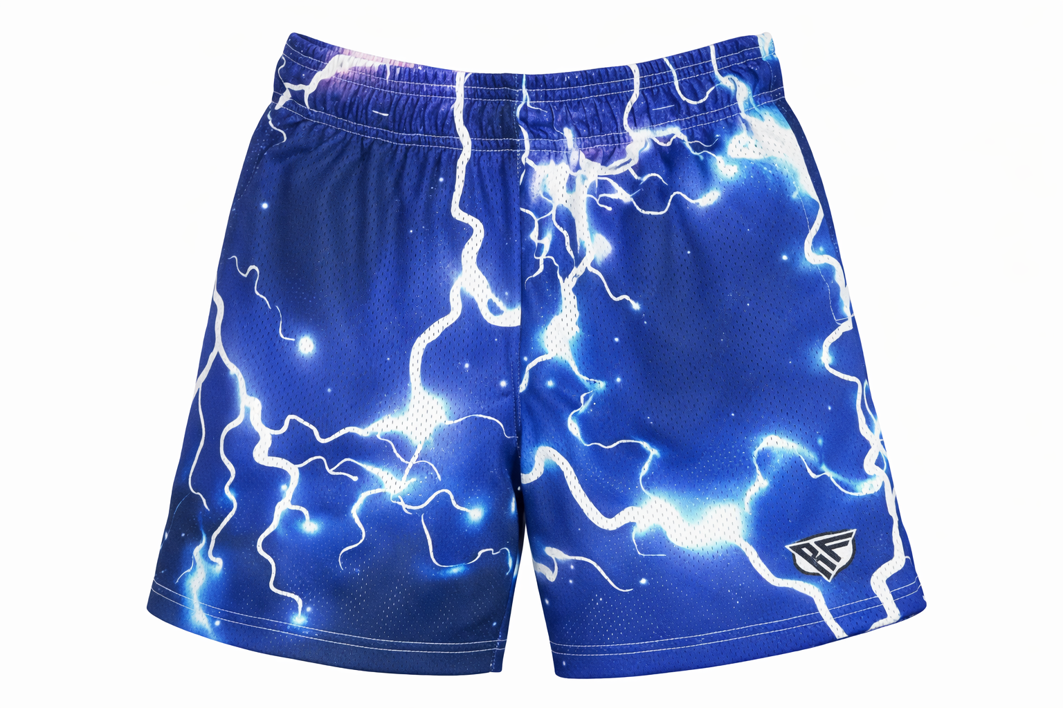 RF-Wear Men's Mesh Lightning Shorts in Blue