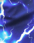 Close-up of RF-Wear Men's Mesh Lightning Shorts in Blue 