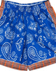 RF-Wear Men's Mesh New York Paisley Basketball Shorts in  Blue/Orange/Black