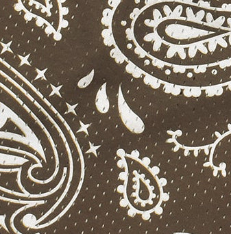 Close-up of RF-Wear Men's Mesh Paisley Shorts in Mocha/Cream