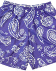 RF-Wear Men's Mesh Paisley Shorts in Purple/White