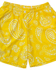 RF-Wear Men's Mesh Paisley Shorts in Yellow/White