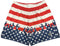 RF-Wear Men's Mesh Patriotic Flame Shorts in Red/White/Blue