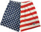 RF-Wear Men's Mesh Patriotic Split Flag Shorts in Red/White/Blue