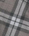 Close-up of RF-Wear Men's Mesh Plaid Shorts in Charcoal 