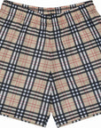 RF-Wear Men's Mesh Tartan Plaid Shorts in Tan/Black