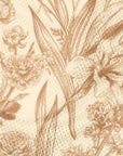Close-up of RF-Wear Men's Mesh Floral Porcelain Shorts in Cream/Tan 
