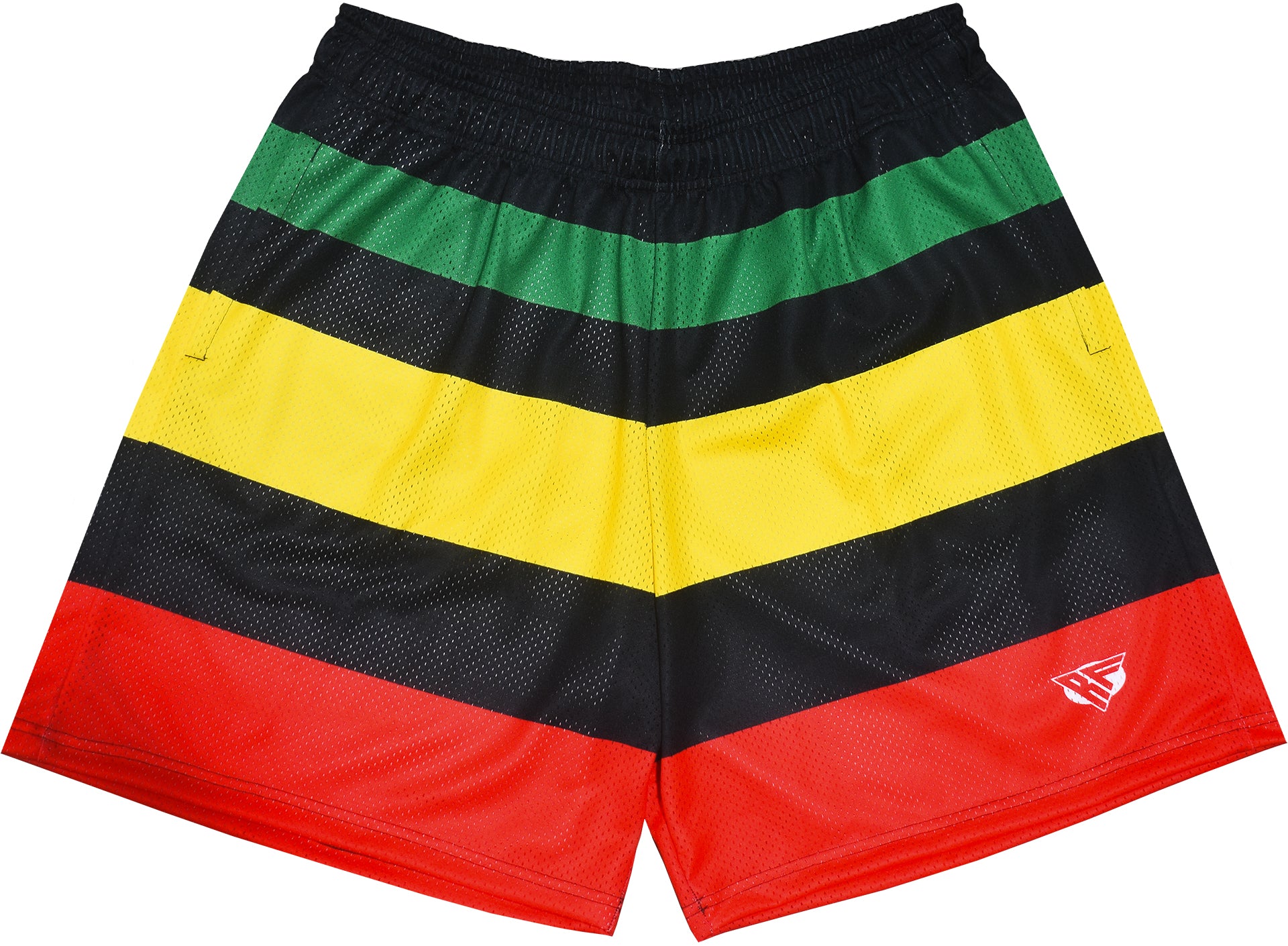 RF-Wear Men's Mesh Rasta Shorts in multicolors
